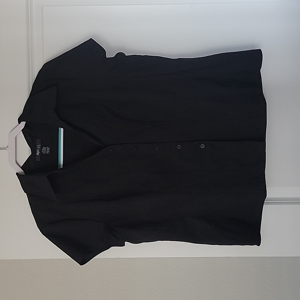 Style & Co. GUC XL Black Petite Button Top